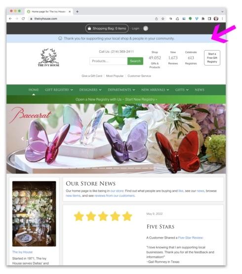 New Feature: Shop Local Banner