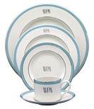 Signature Monogram Ultra White with Blue, Gold Trim collection with 4 products