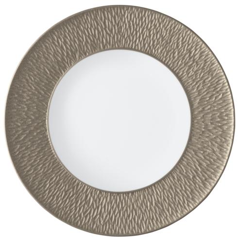 $145.00 Mineral Irise Warm Grey - Deep Plate with Engraved Rim 10.6 in