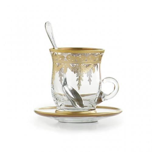 Gold Cup & Saucer with Spoon