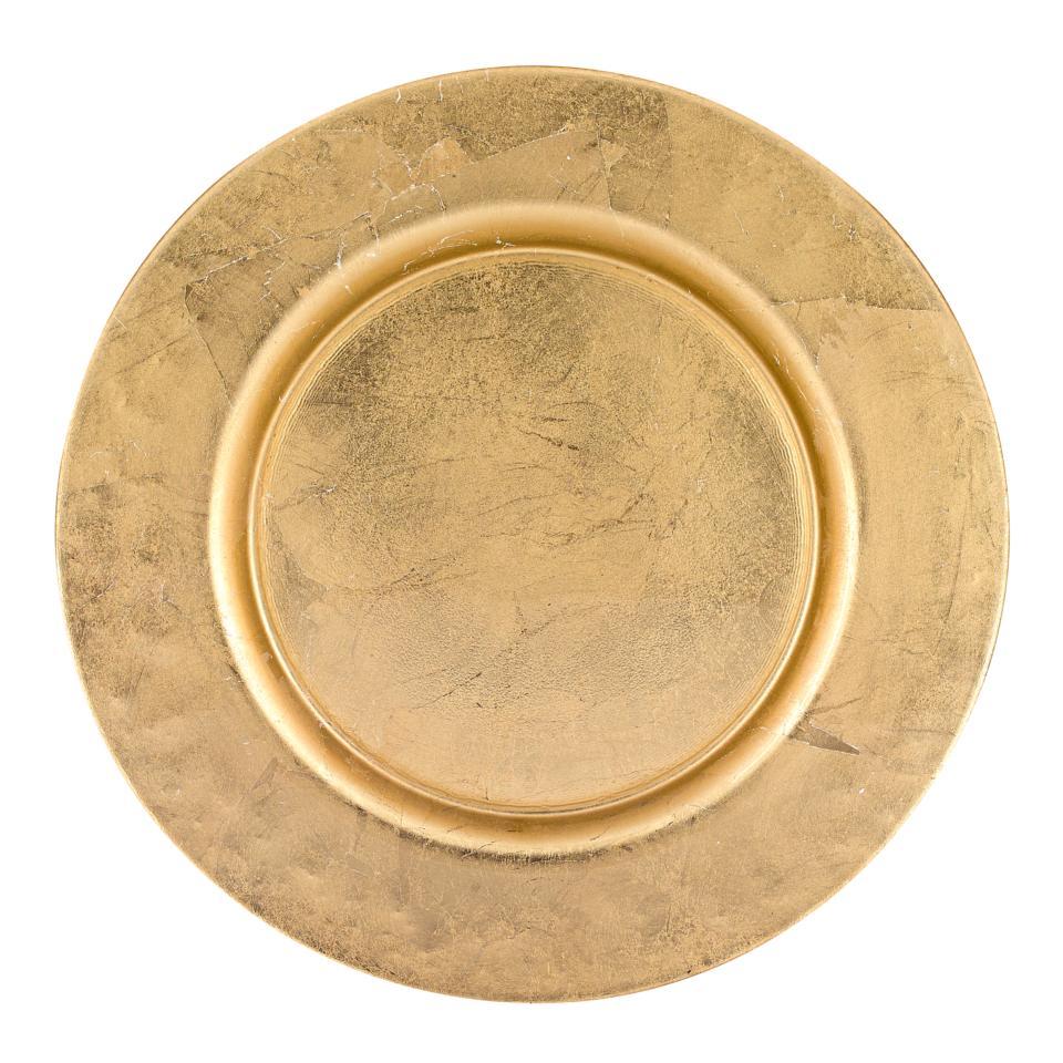 Glamour Gold 13 Handmade Glass Charger with Gold Rim Finish