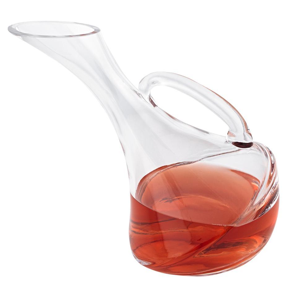 European Mouth Blown Olivia Leaning Wine Carafe H7- 32 oz.