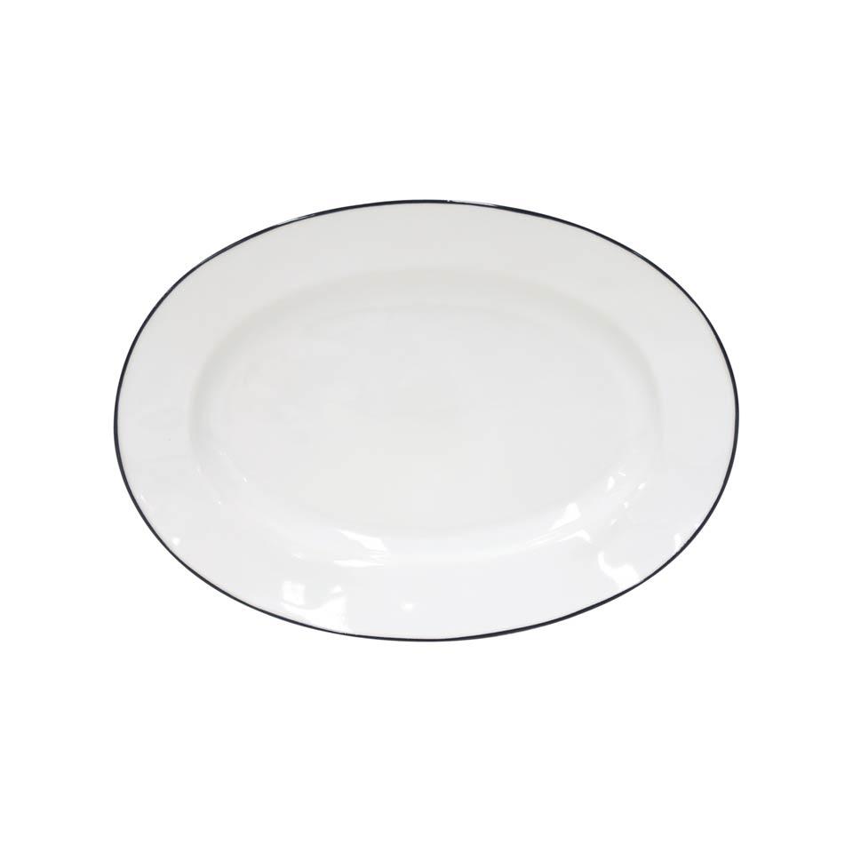 Beja - White Blue Medium Oval Platter 
