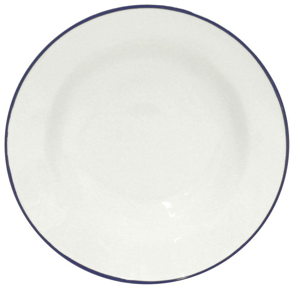 Beja - White Blue Soup/Pasta Plate Set/4 