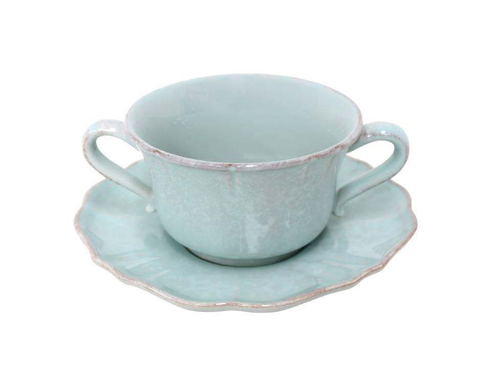 Impressions - Robin's Egg Blue Consomme Cup & Saucer Set/4