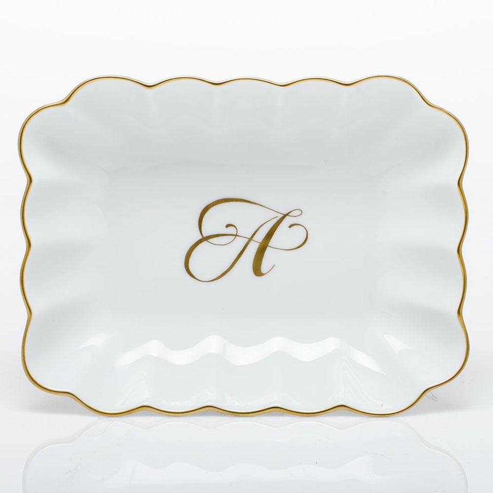 Oblong Dish with Monogram - Multicolor