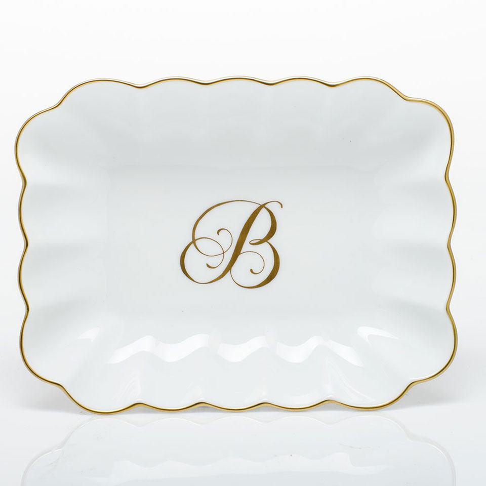Oblong Dish with Monogram - Multicolor