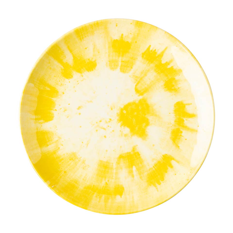 Splatter and Spin Yellow Dinner Plate