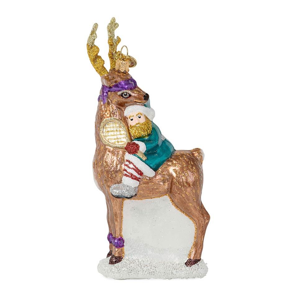 Country Estate Reindeer Games Vixen the Reindeer Glass Ornament