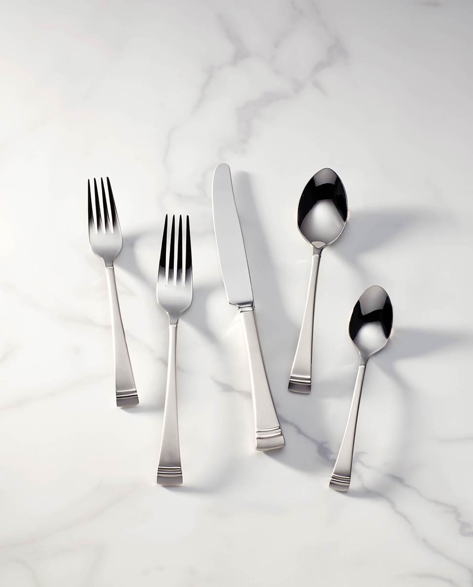 5pc Frosted Flatware Place Set