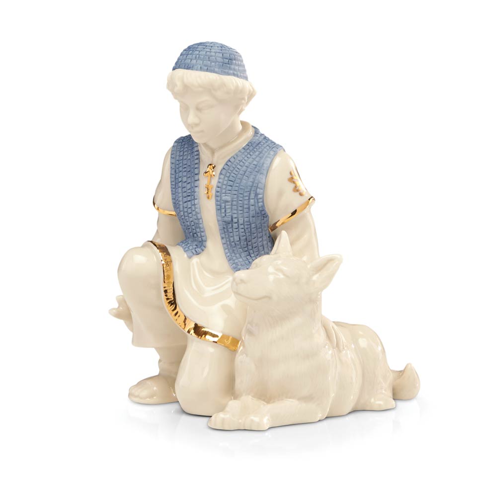 First Blessing Shepherd Boy with Dog Figurine
