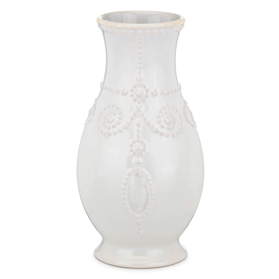 White 8 Fluted Vase