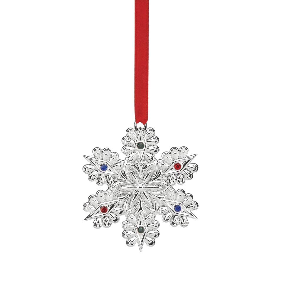 Jeweled Silver Snowflake Charm