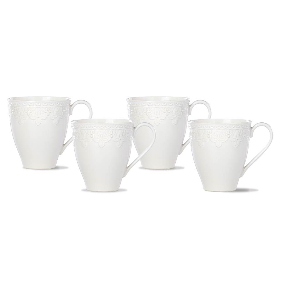 4-piece White Mug Set
