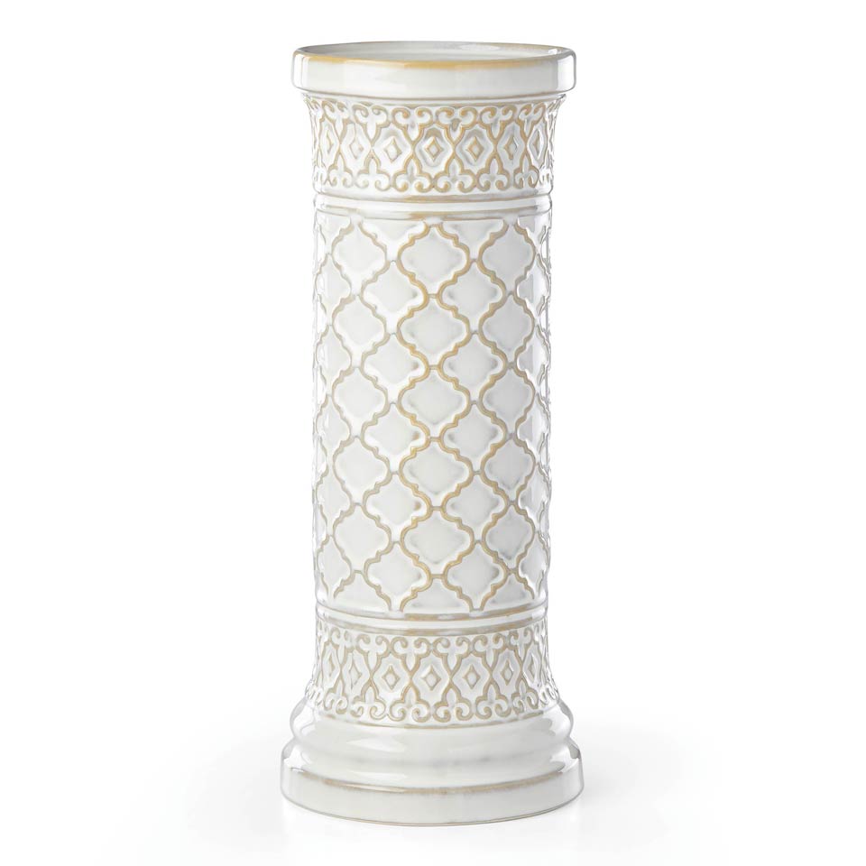 12 White Pillar Candleholder