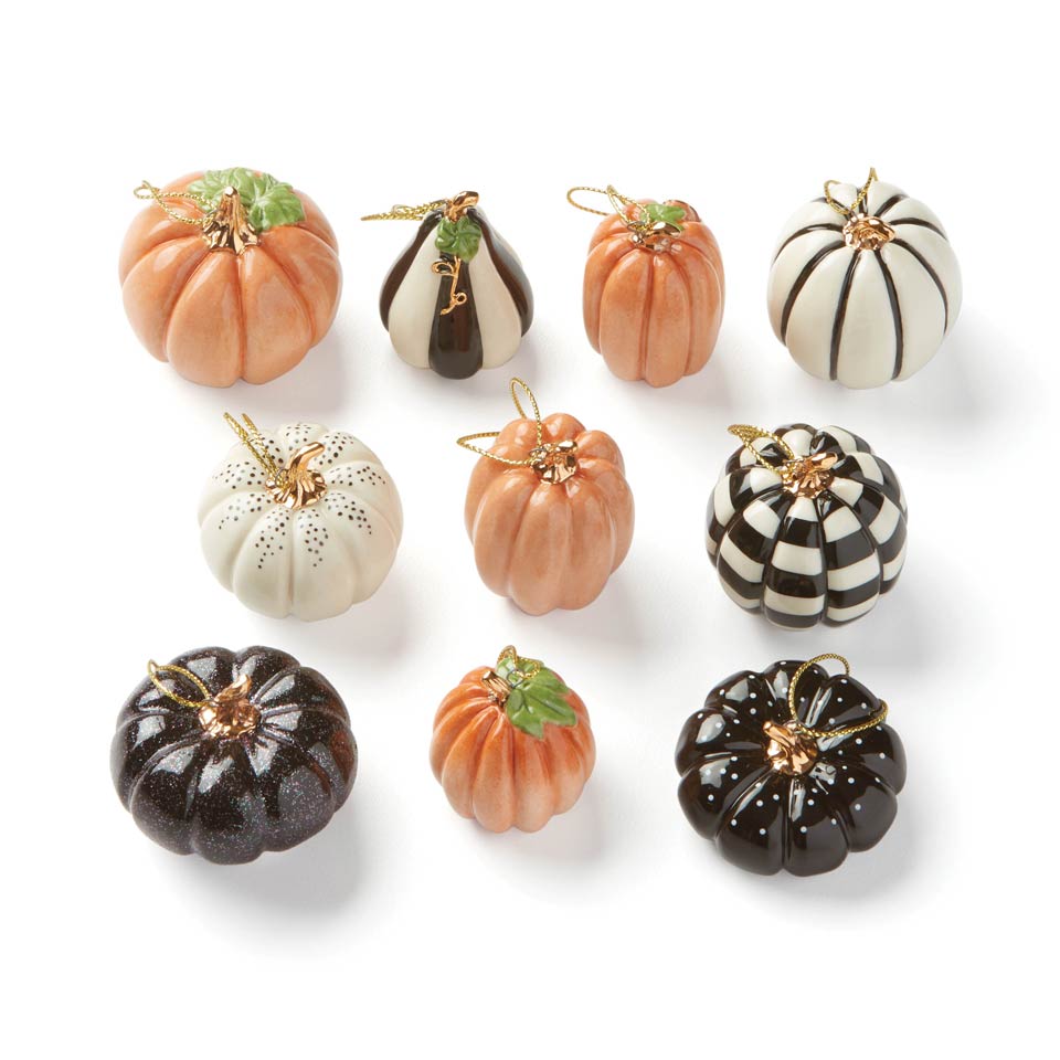 Mini Pumpkin 10-piece Ornament Set