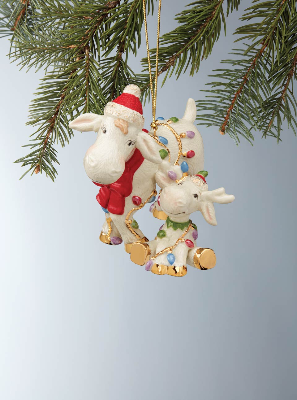 Marcie And Baby Moose Ornament