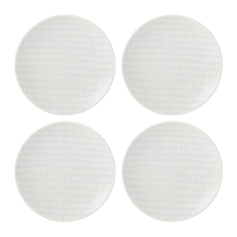 4pc Chambray Accent Plate Set