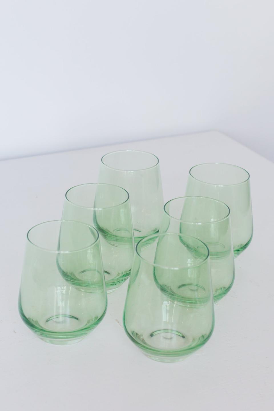 Estelle Colored Glass ~ Stemless ~ Stemless Wine Glass Mint Green Price 2800 In Tupelo Ms