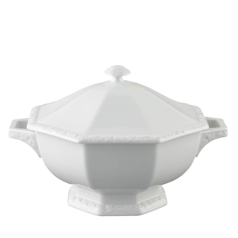 100 Soup Tureens PP 350 ML WITH EARS WHITE PLASTIC WITH HANDLE 77350