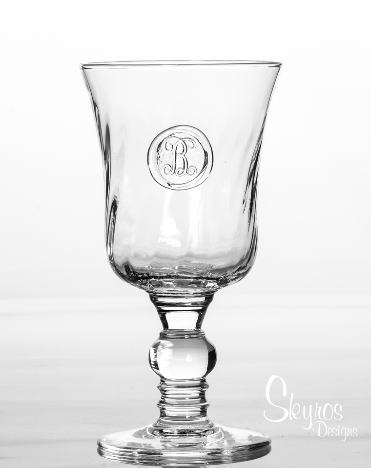 Footed Goblet - Hand Stamped Inital