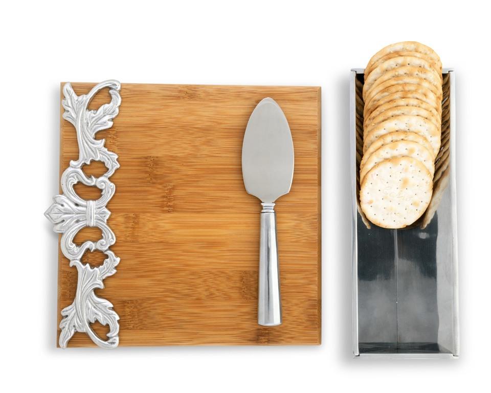 Cheese Set - Acanthus Bamboo Board