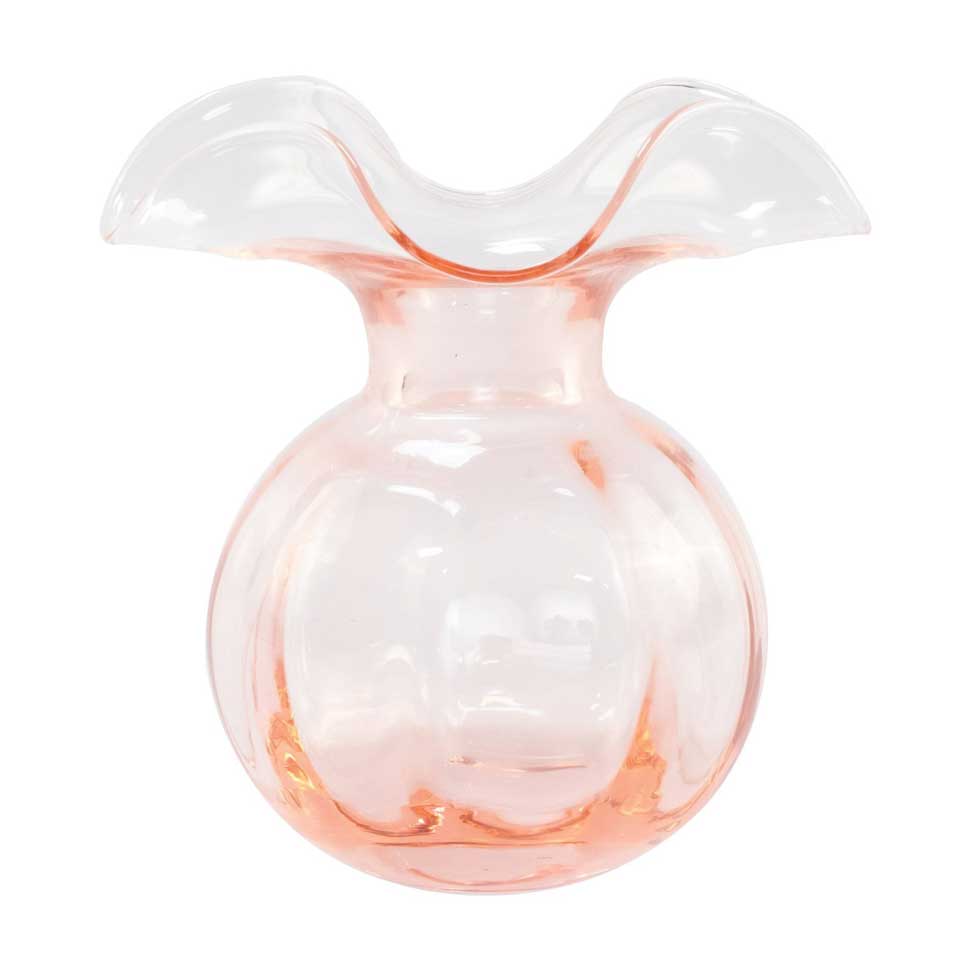 Glass Pink Medium Fluted Vase