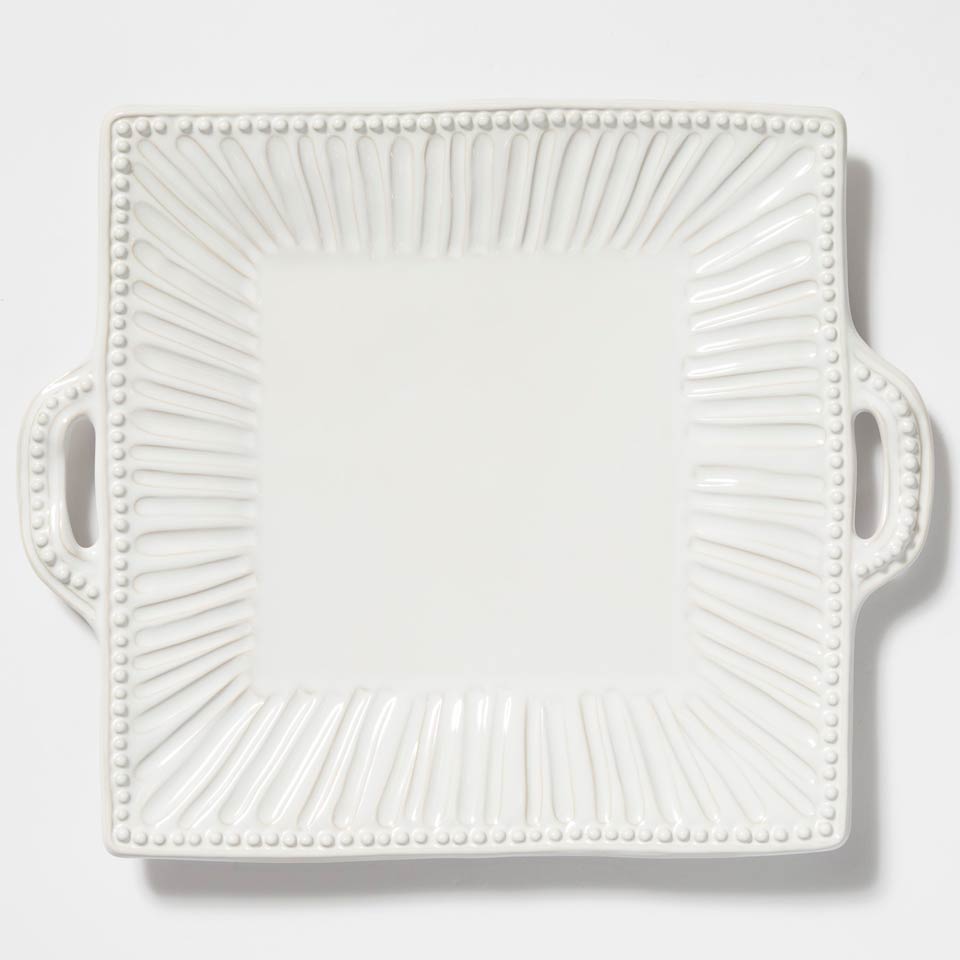 Stripe Square Handled Platter