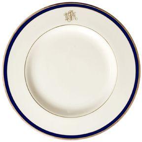 $97.00 Pickard Signature Cobalt monogrammed dinner plate