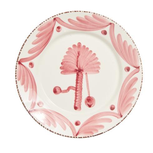 $132.00 Pink/White Dinner Plate, Palm, Set of 2