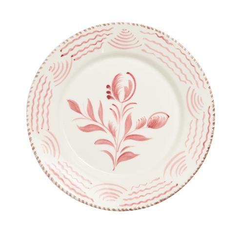 $132.00 Pink/White Dinner Plate, Flower/Waves, Set of 2