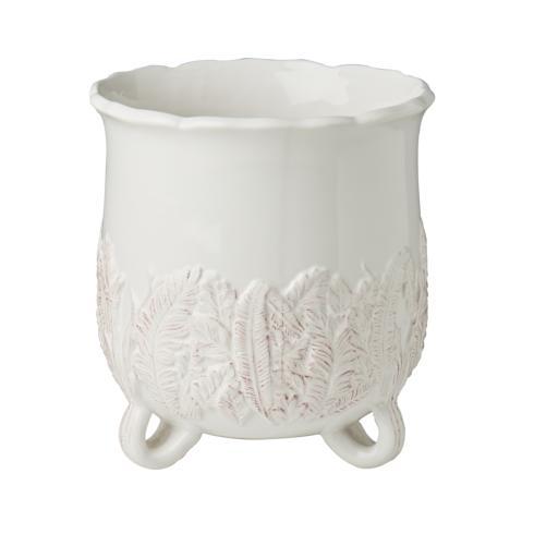 $70.00 White Cachepot with Leaves