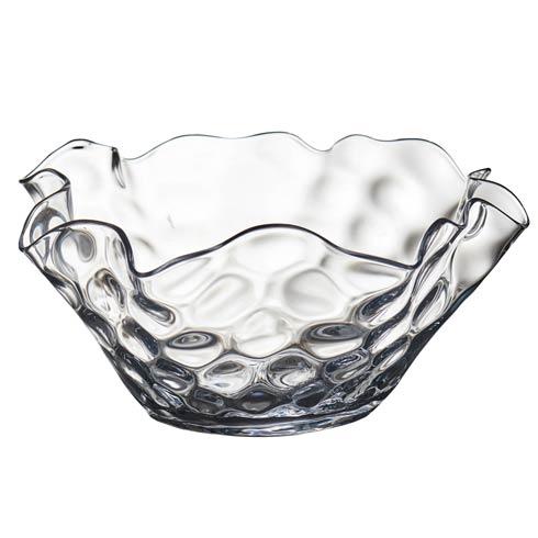 Abigails   Large Clear Dimpled Bowl with Wavy Top $185.00