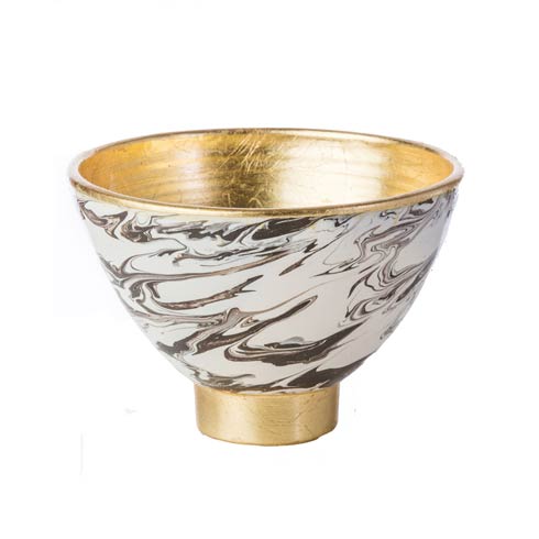 $151.00 Footed Bowl with Gold Accents
