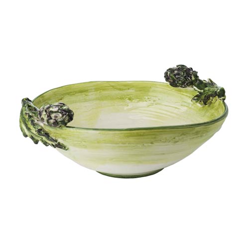 $360.00 Oval Bowl with Applied Artichokes