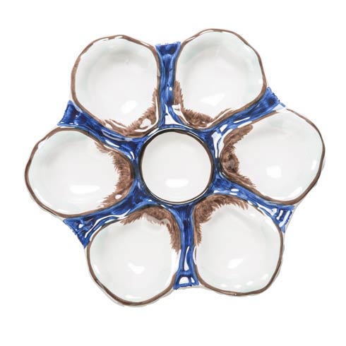 $106.00 Oyster Plate Navy, Set Of 2