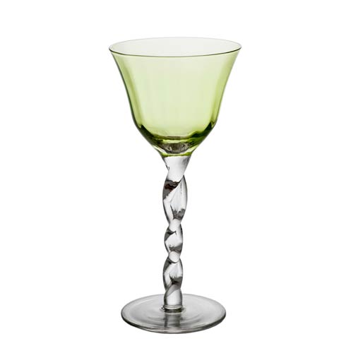 $104.00 Wine Glass, Green Top, Set Of 4