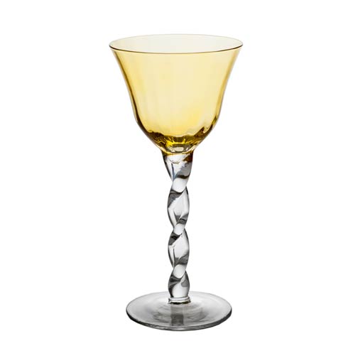 $91.00 Wine Glass, Yellow Top, Set Of 4