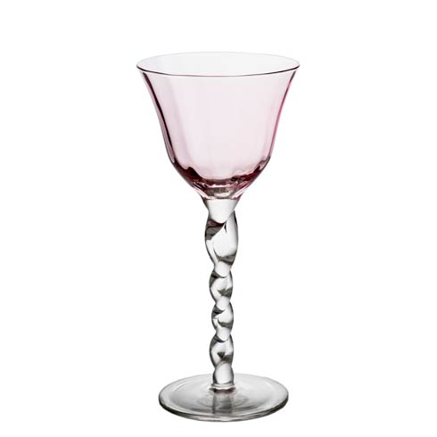 $104.00 Wine Glass, Pink Top, Set Of 4