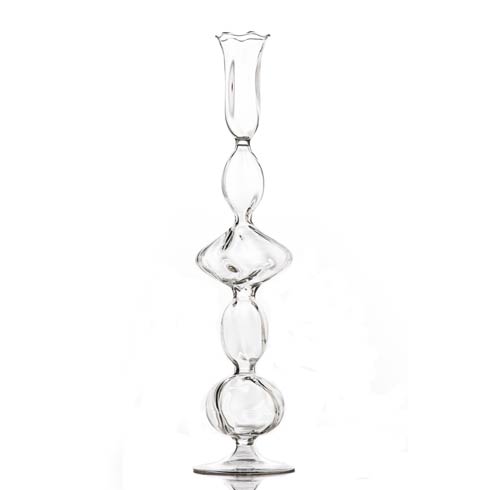 Clear Glass Candlestick, Flat Ball - $65.00