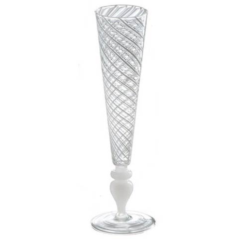 $96.00 Champagne Glass, White Double, Set Of 4