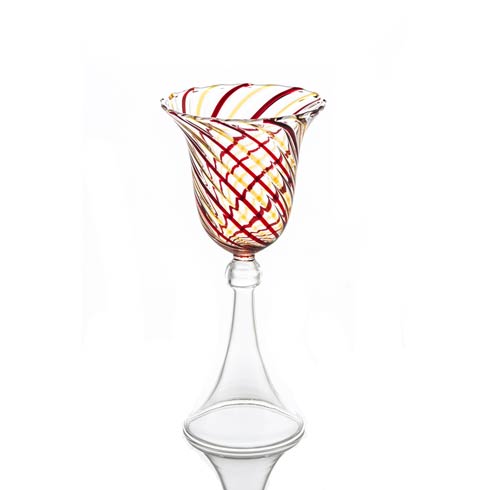 $43.00 Wine Glass, Red/Yellow Swirl, Set Of 4
