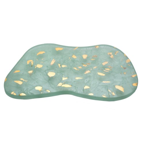 Annieglass  Elements 14 ½ x 8 ½" lake appetizer tray - gold $82.45