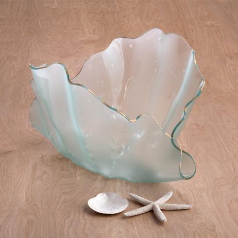 Annieglass  Sculpture 17 x 21 x 15" Frosted Clamshell $504.00