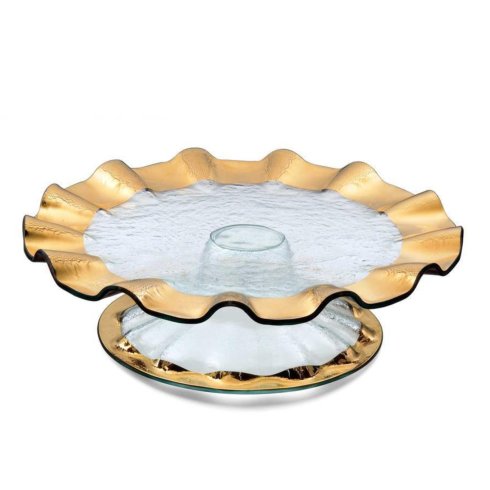 Annieglass  Ruffle 14 1/4" pedestal cake plate (5" high) $403.00