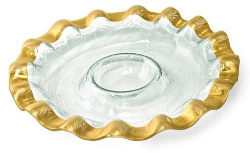 Annieglass  Ruffle 14 3/4" round chip and dip server $194.40
