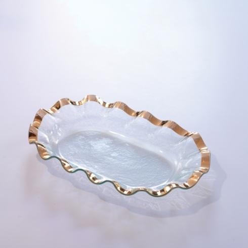 Annieglass  Ruffle 19 x 12" large shallow oval bowl $260.00