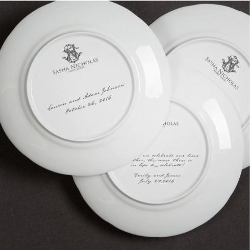 $136.00 Weave Dinner Plate Set of 2 with Choice of Monogram Style