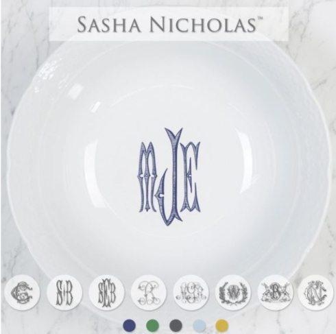  Large Serving Bowl with Choice of Monogram Style and Personal Message