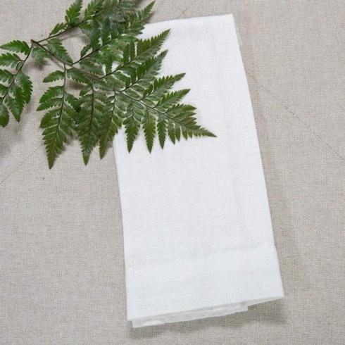 $26.00 Provence Off White Hemmed Linen Towel